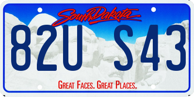 SD license plate 82US43
