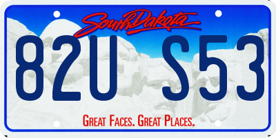 SD license plate 82US53