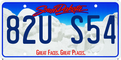 SD license plate 82US54