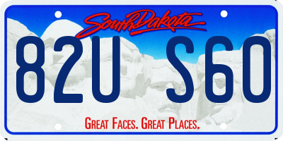SD license plate 82US60