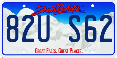 SD license plate 82US62