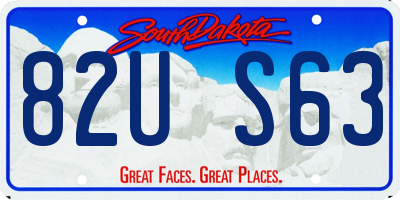 SD license plate 82US63
