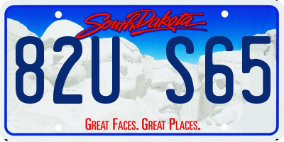 SD license plate 82US65
