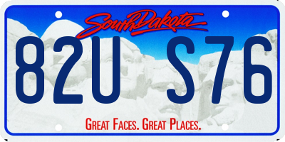 SD license plate 82US76