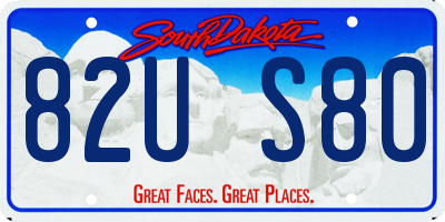 SD license plate 82US80