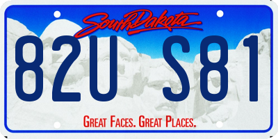 SD license plate 82US81