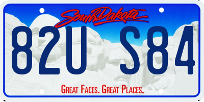 SD license plate 82US84