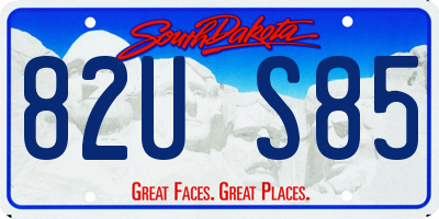SD license plate 82US85