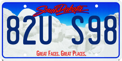 SD license plate 82US98