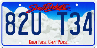 SD license plate 82UT34