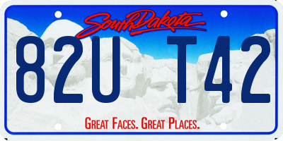 SD license plate 82UT42