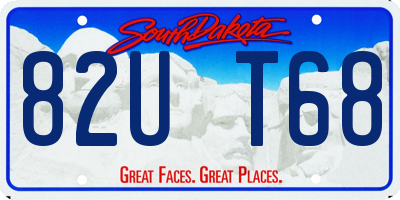 SD license plate 82UT68