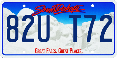 SD license plate 82UT72