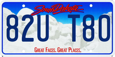 SD license plate 82UT80