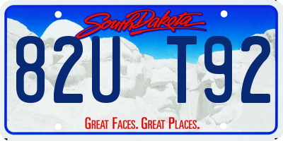 SD license plate 82UT92