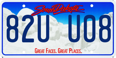 SD license plate 82UU08