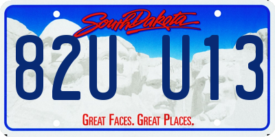 SD license plate 82UU13