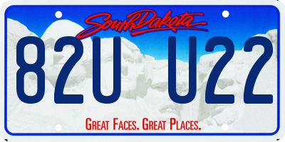 SD license plate 82UU22