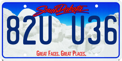 SD license plate 82UU36