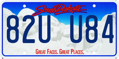 SD license plate 82UU84