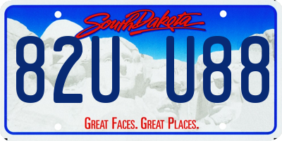 SD license plate 82UU88
