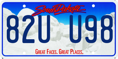 SD license plate 82UU98