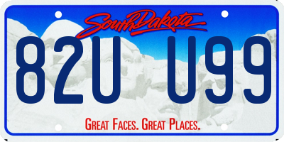 SD license plate 82UU99