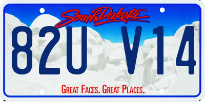 SD license plate 82UV14
