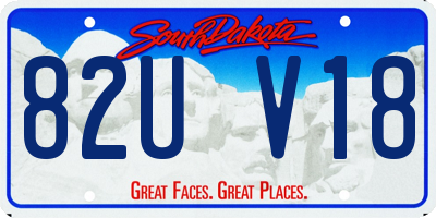 SD license plate 82UV18