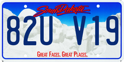 SD license plate 82UV19
