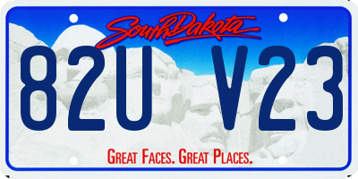 SD license plate 82UV23