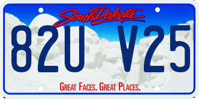 SD license plate 82UV25