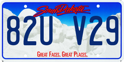 SD license plate 82UV29