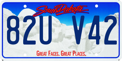 SD license plate 82UV42