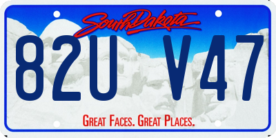 SD license plate 82UV47