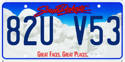 SD license plate 82UV53