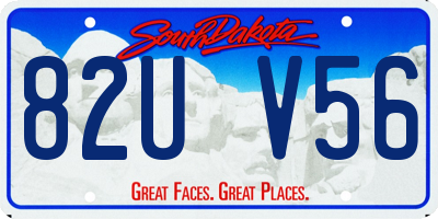 SD license plate 82UV56