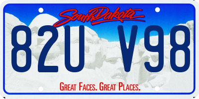 SD license plate 82UV98