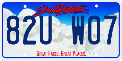 SD license plate 82UW07