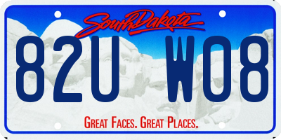 SD license plate 82UW08