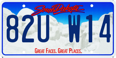 SD license plate 82UW14