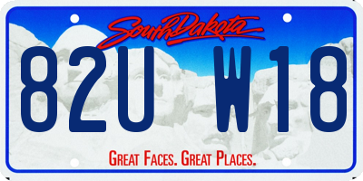 SD license plate 82UW18