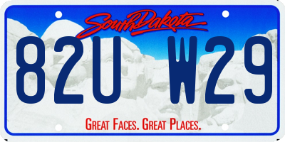 SD license plate 82UW29