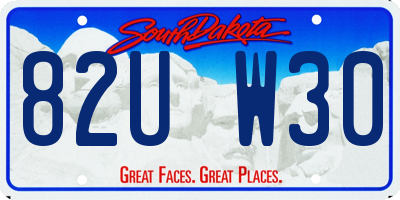 SD license plate 82UW30