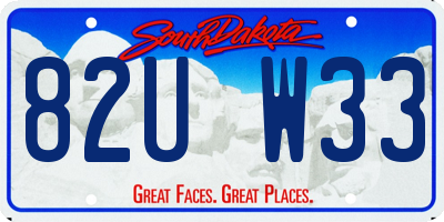 SD license plate 82UW33