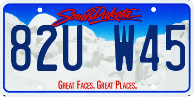 SD license plate 82UW45