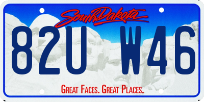SD license plate 82UW46