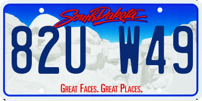 SD license plate 82UW49