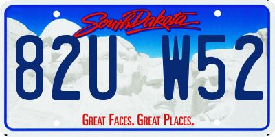 SD license plate 82UW52