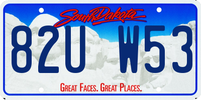 SD license plate 82UW53